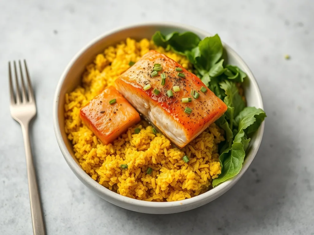 Anti-Inflammatory Salmon Bowl with Turmeric Rice