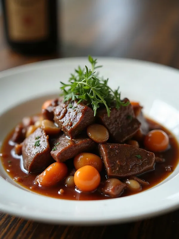 Boeuf Bourguignon with Cognac and Pearl Onions
