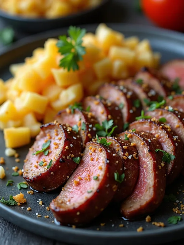 Sizzling Brazilian Churrasco Steak with Farofa Crunch