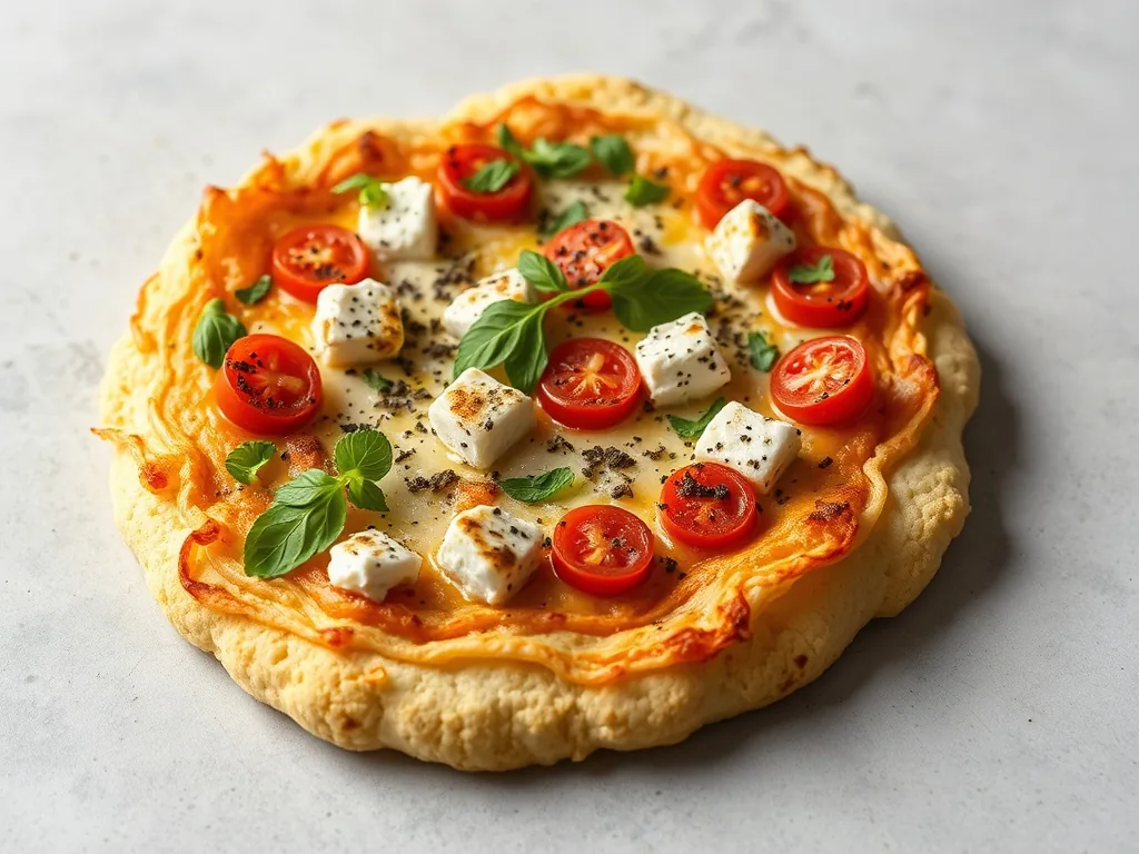 Cottage Cheese Pizza on Cauliflower Crust