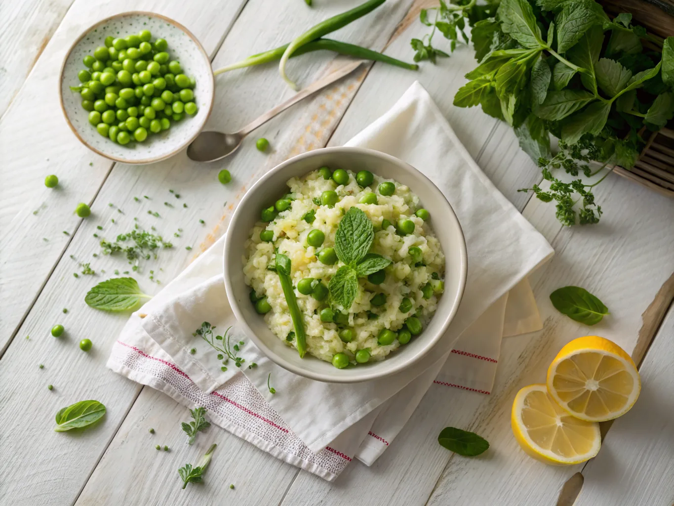 Creamy Spring Risotto with Peas and Mint