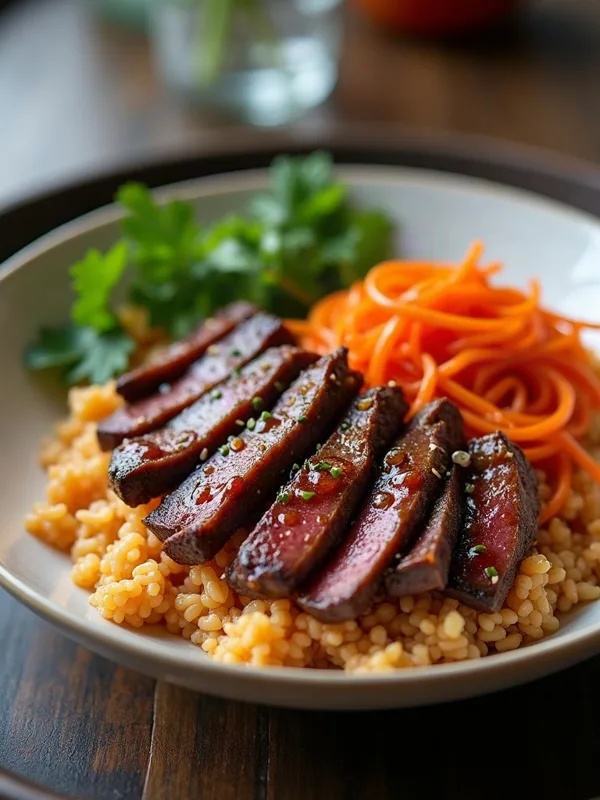 Gochujang-Glazed Beef and Kimchi Rice Bowl