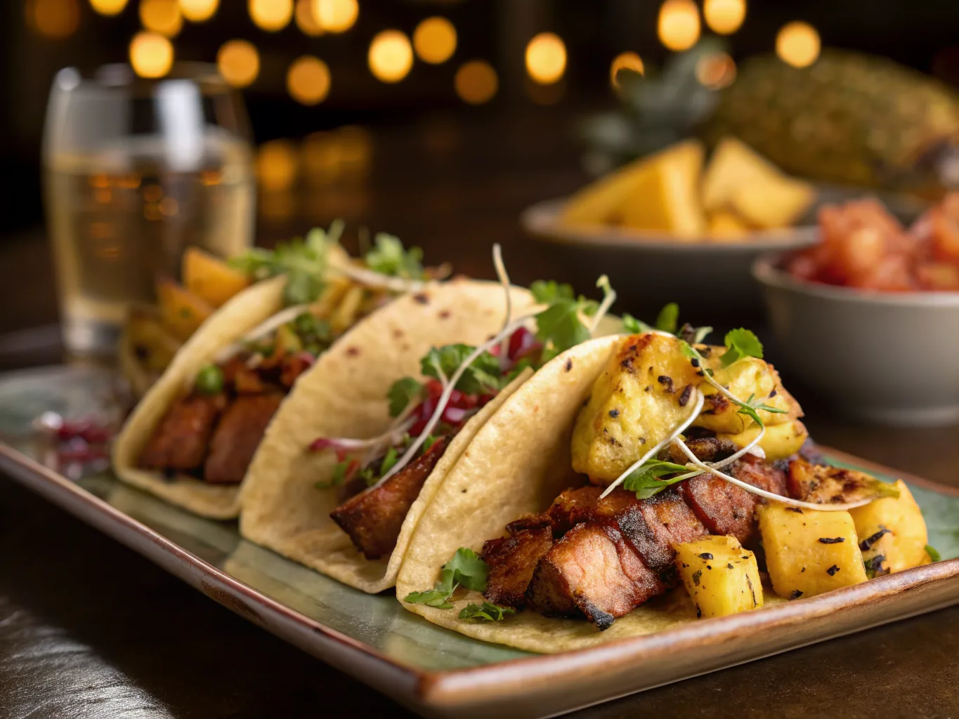 Grilled Pork Al Pastor Tacos with Grilled Pineapple Salsa
