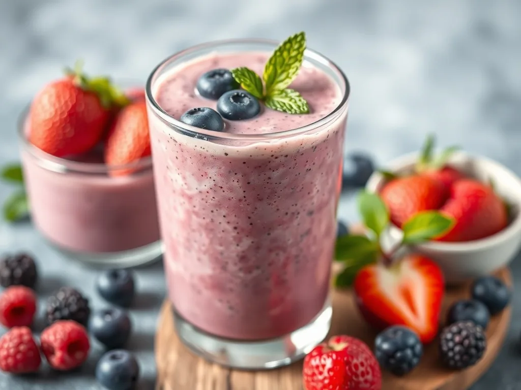 Gut Health Smoothie with Kefir and Berries