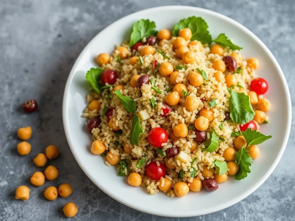 High Protein Quinoa Salad with Chickpeas