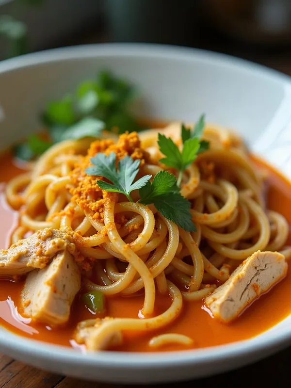 Khao Soi Gai (Northern Thai Coconut Curry Noodle Soup with Chicken)