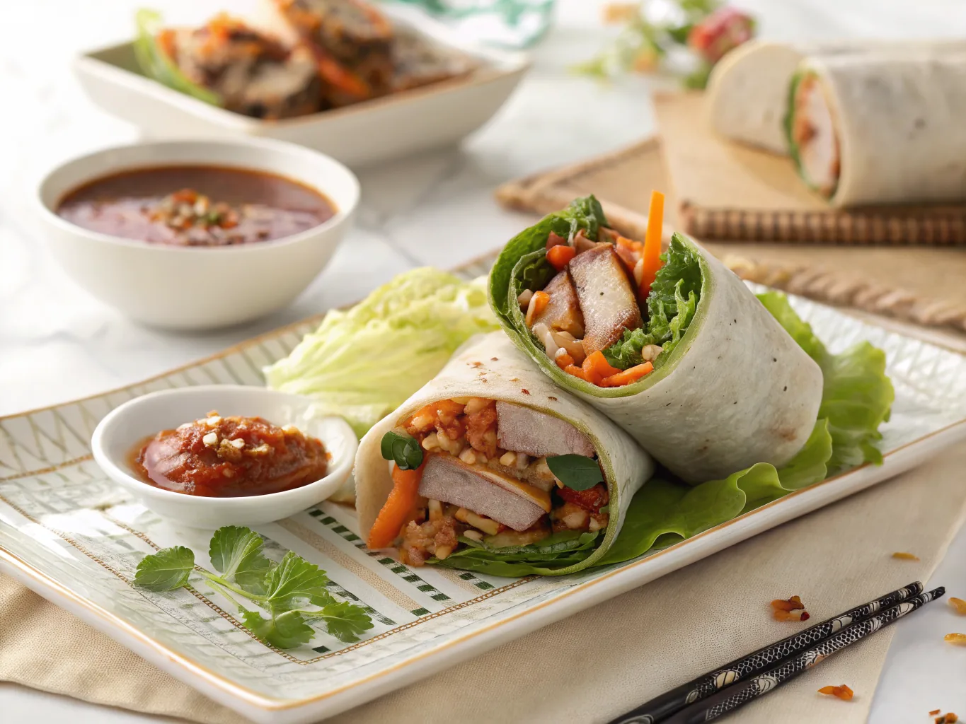 Korean Bossam Pork Wraps