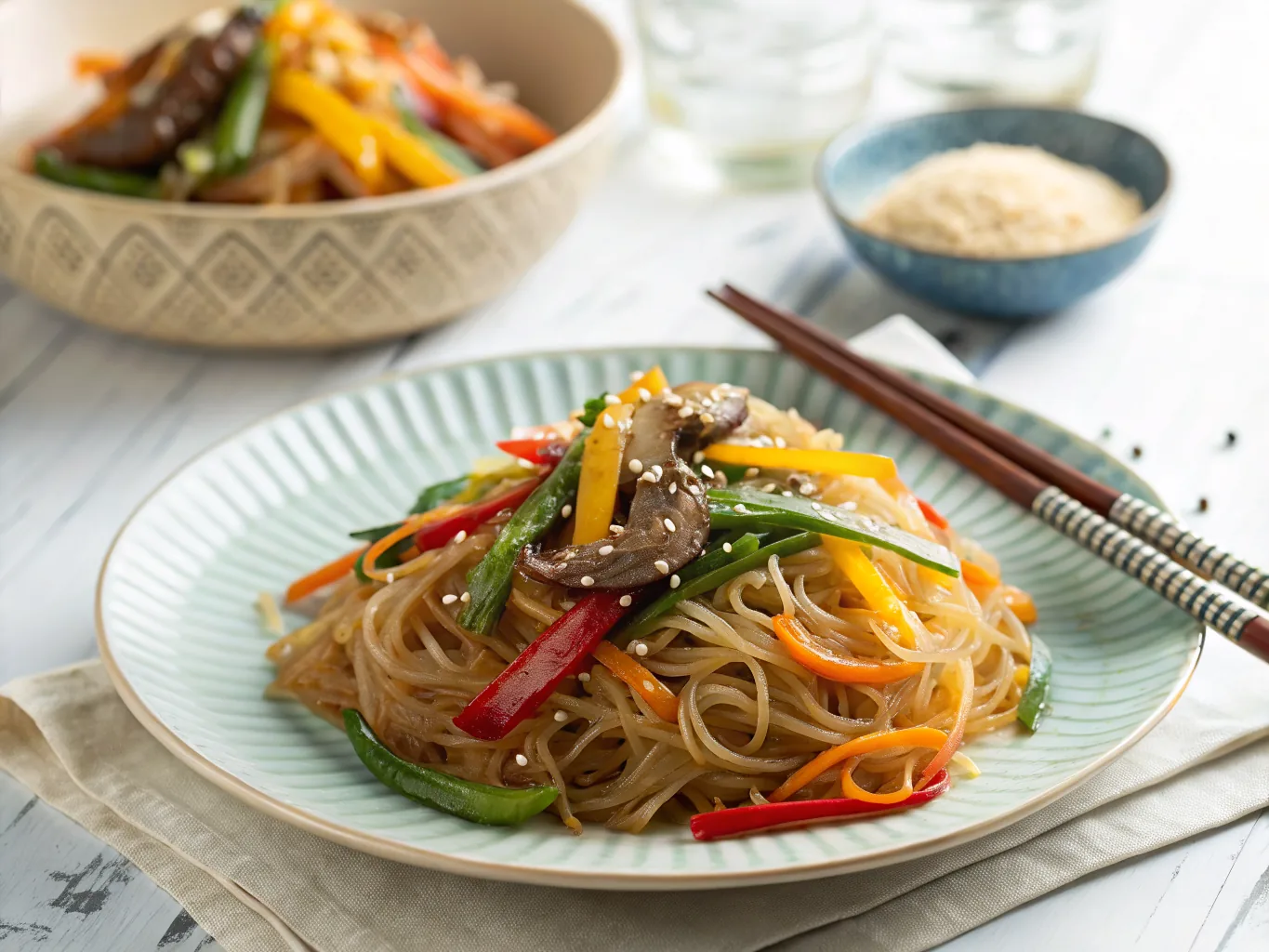 Korean Japchae Glass Noodles Stir Fry