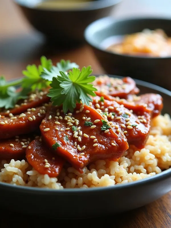 Korean Spicy Pork Bulgogi with Sesame Rice