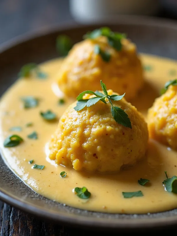 Malai Kofta with Saffron Cream Sauce