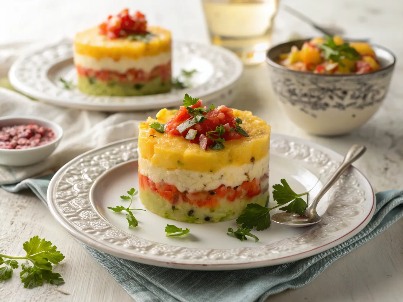 Peruvian Causa Rellena Potato Terrine