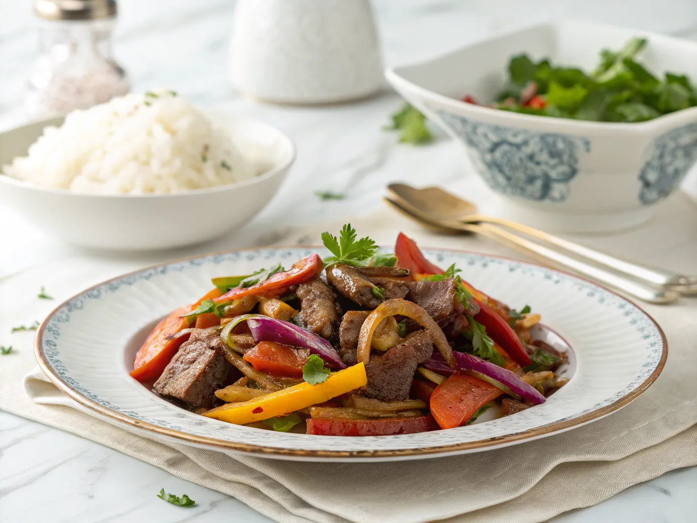 Peruvian Lomo Saltado Beef Stir Fry