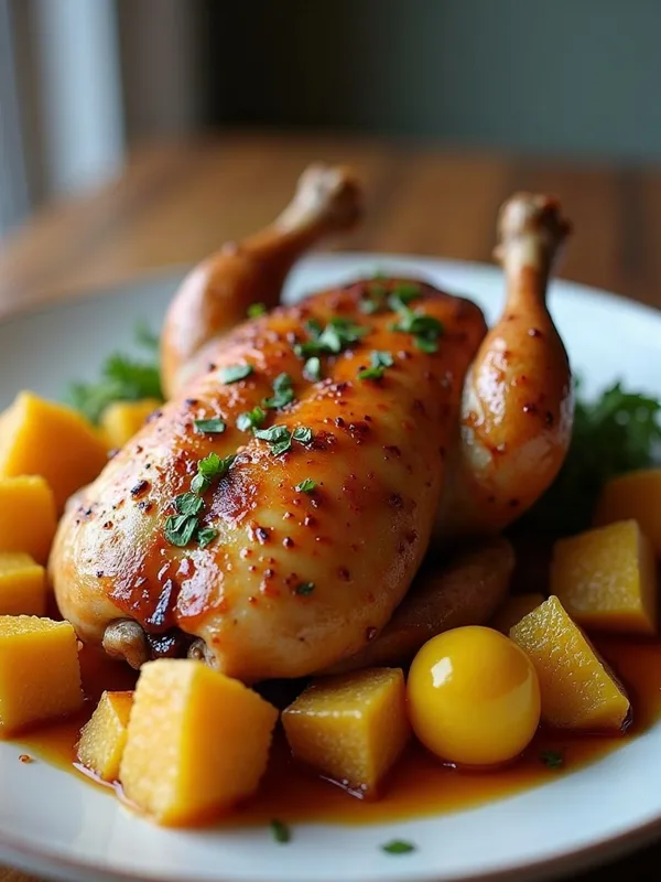 Pollo a la Brasa with Ají Amarillo Glaze & Crispy Yuca