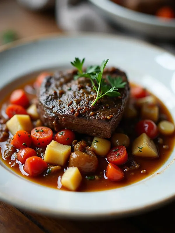 Provençal Braised Beef with Ratatouille