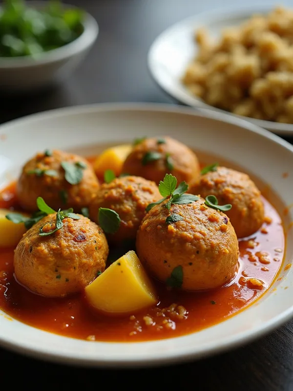 Saffron Malai Kofta with Spinach-Tomato Gravy