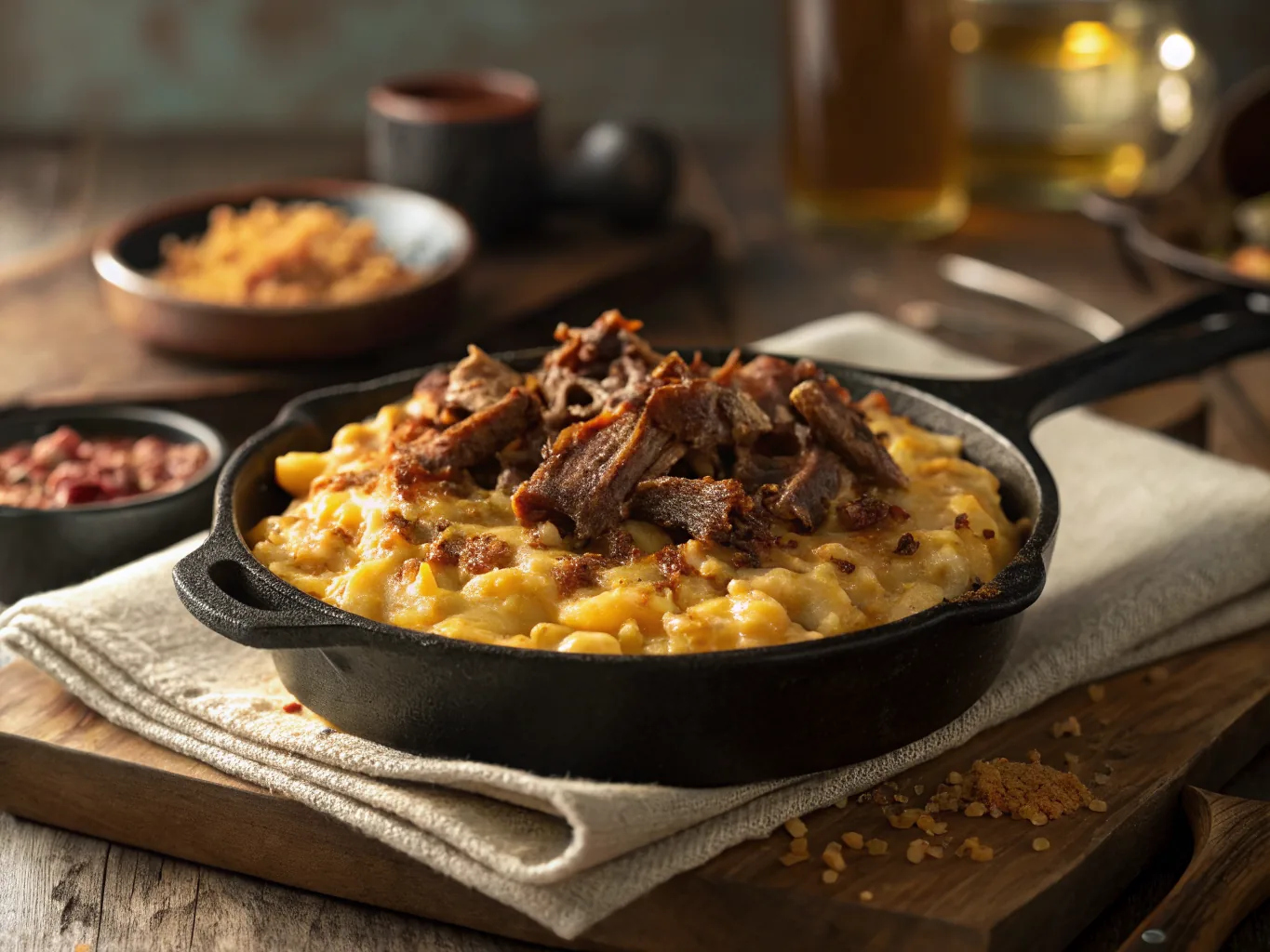 Smoky BBQ Pulled Pork Stuffed Mac & Cheese