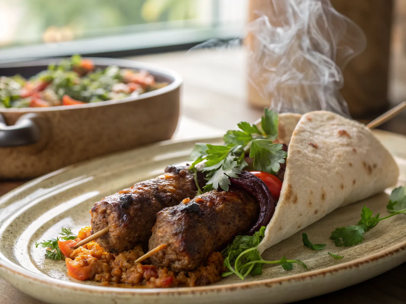 Spiced Lamb and Bulgur Kebab with Smoky Eggplant (Çiğ Köfte Style)