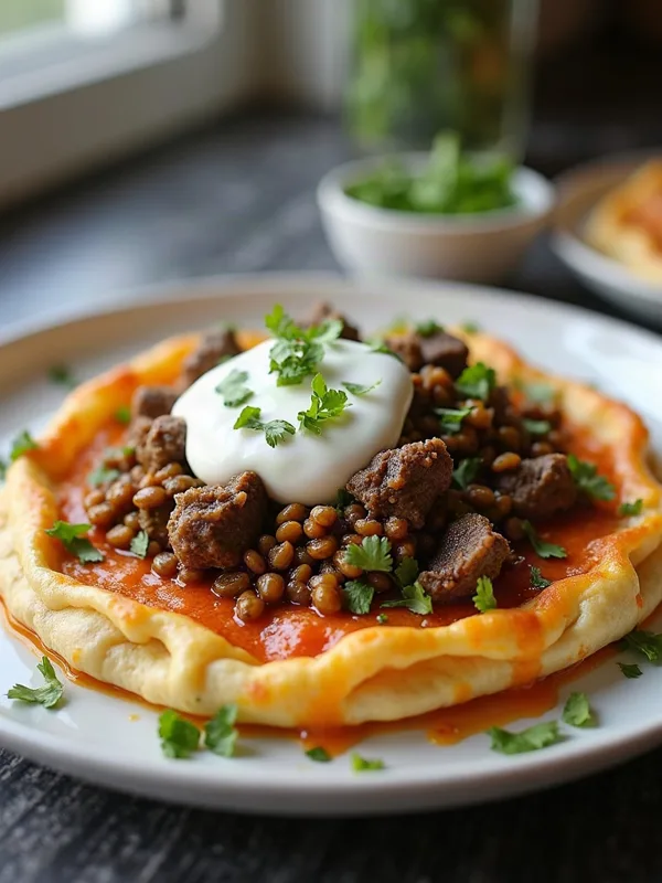 Spiced Lamb and Lentil Manti with Garlic Yogurt