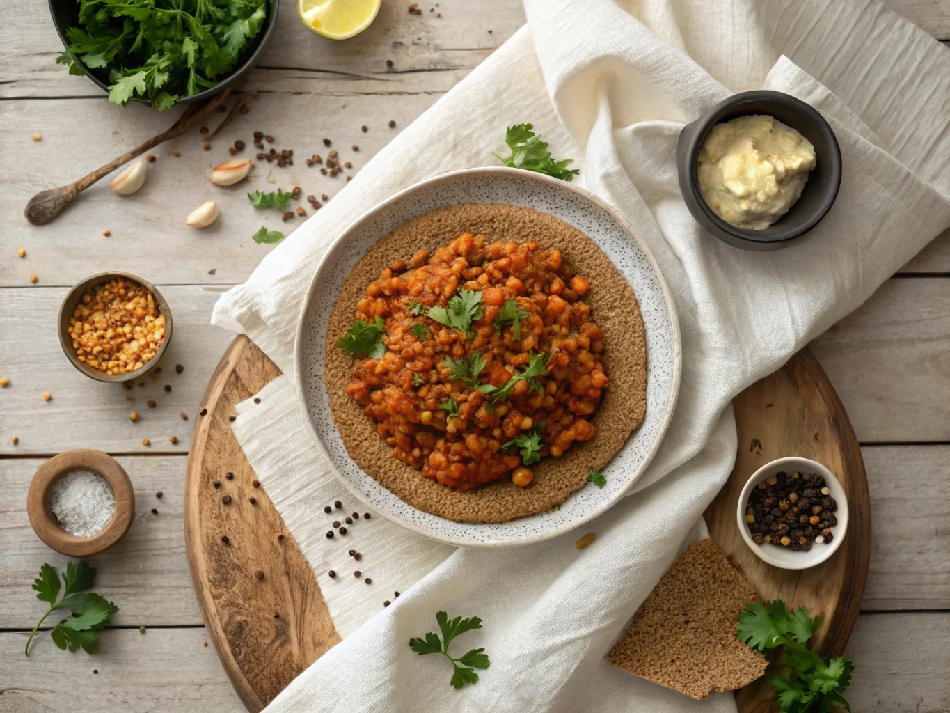 Spiced Red Lentil Misir Wat with Injera