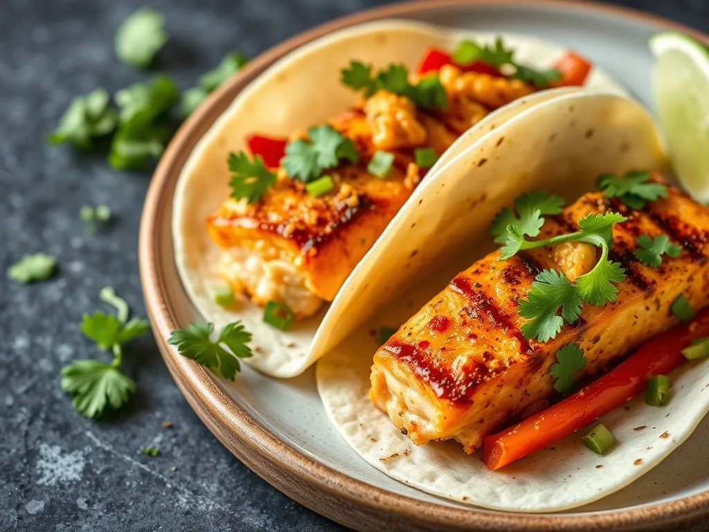 Spicy Air Fryer Salmon Tacos