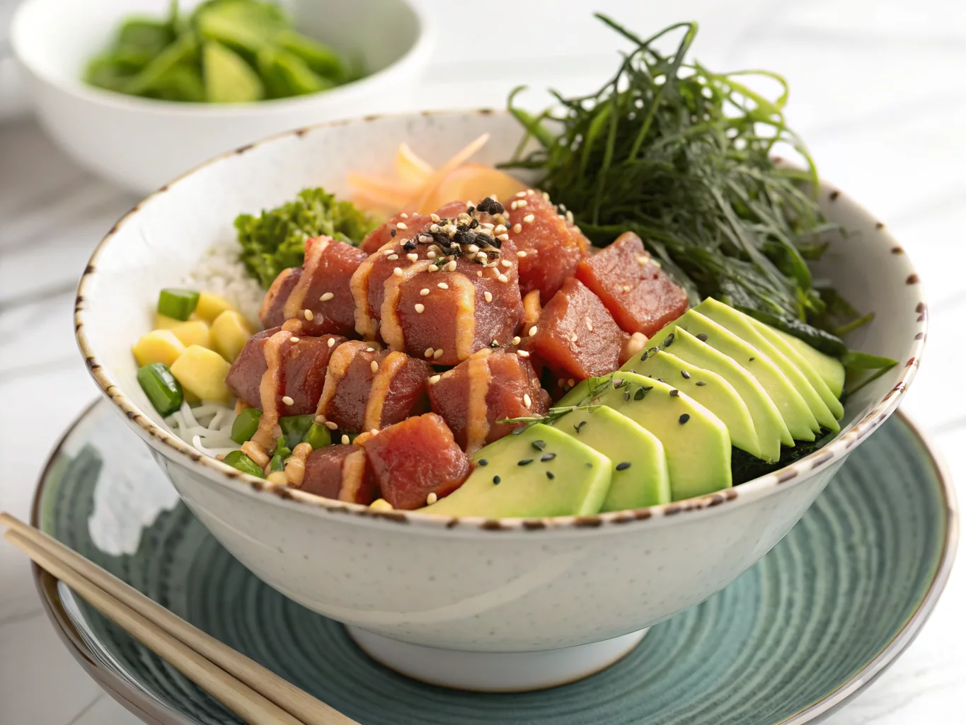Spicy Tuna Poke Bowl Hawaiian Style