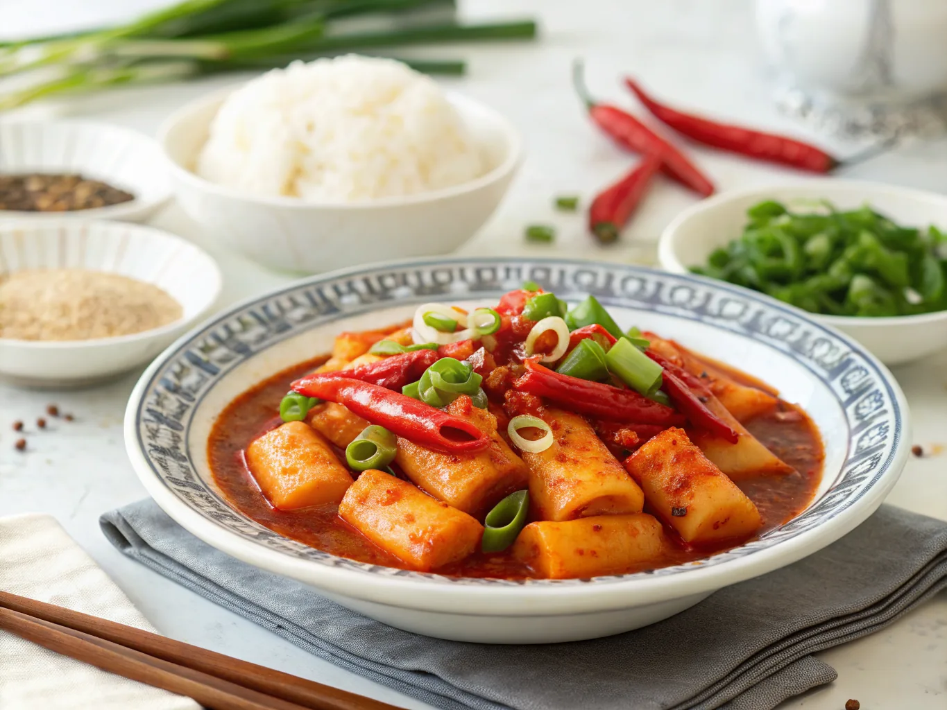 Spicy Vegan Korean Rice Cake Tteokbokki