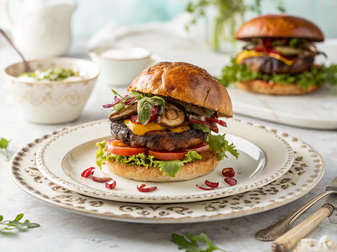 Vegan Smash Burger with Portobello