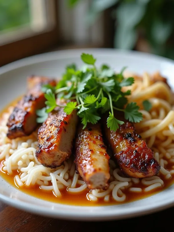 Vietnamese Lemongrass Pork Rice Bowl (Bún Thịt Nướng)