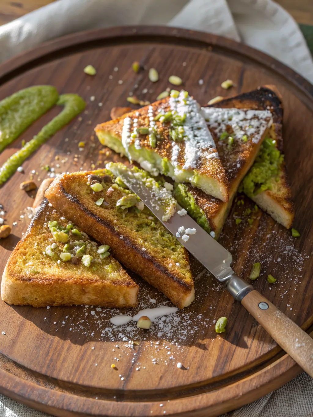 Viral Pistachio Cream Stuffed French Toast: The Dubai Chocolate Brunch Trend