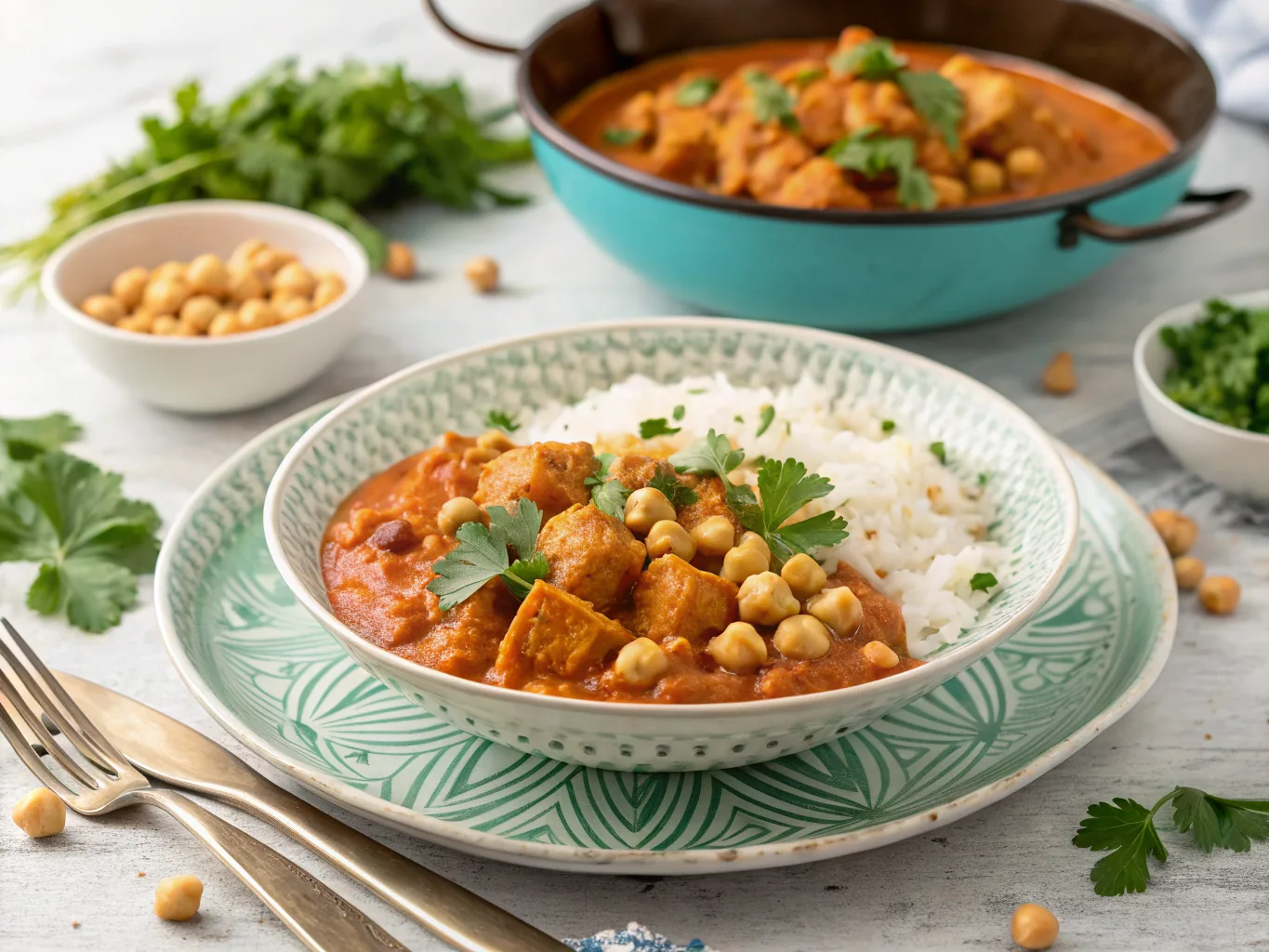 Viral TikTok Vegan Butter Chicken with Chickpeas